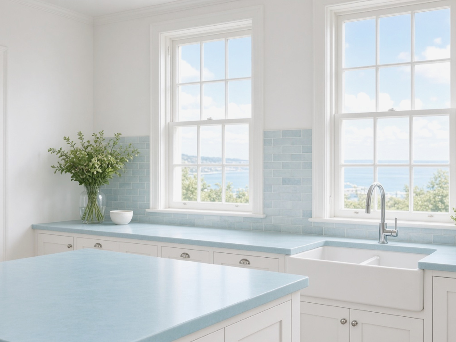 Blue Kitchen Worktops